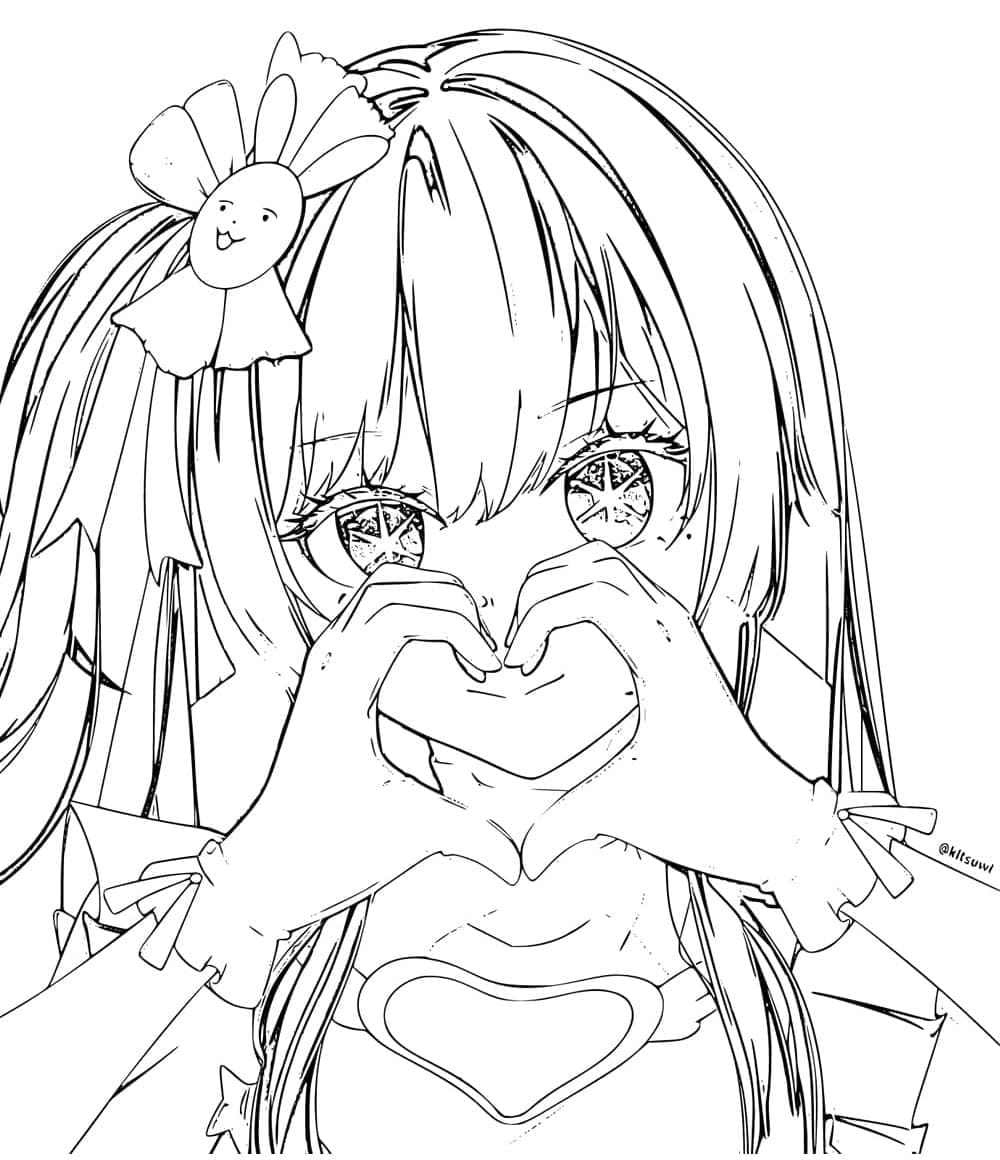 Ai hoshino from anime oshi no ko coloring page