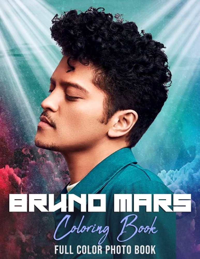 Bruno mars coloring book favorite singer retro showmanship hooligans band coloring book x unique coloring pages in both color and black line art relaxing gift for adults marroquinin
