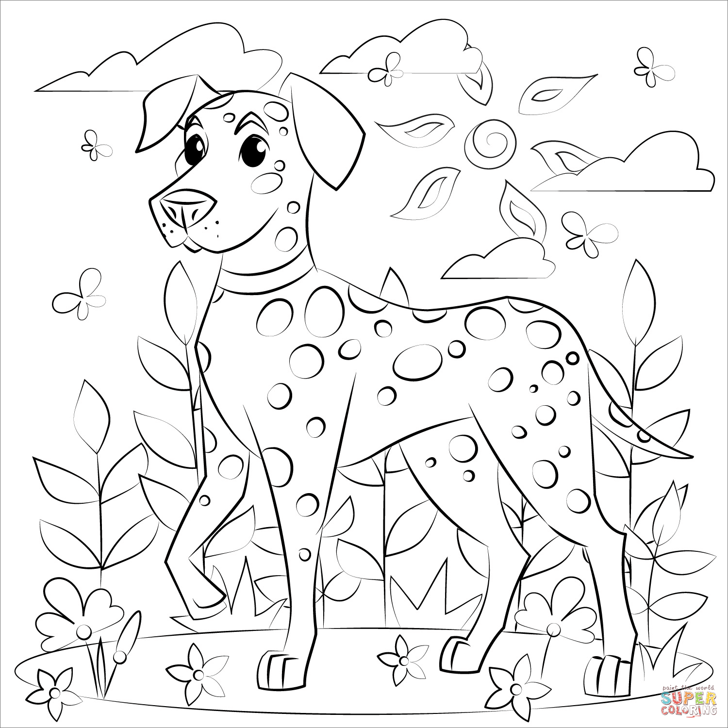 Dalmatian coloring page free printable coloring pages