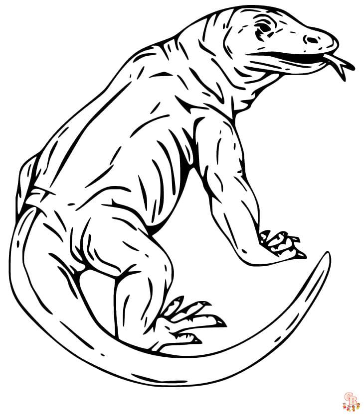 Get creative with komodo dragon coloring pages