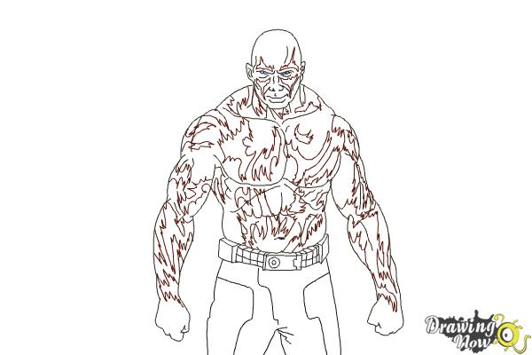 How to draw drax the destroyer from guardians of the galaxy