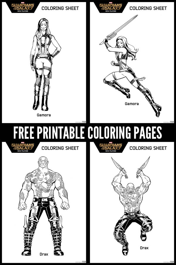Free printable marvel guardians of the galaxy coloring pages and activity sheets â magic filled memories