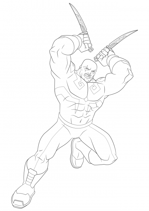 Drax the destroyer coloring pages guardians of the galaxy coloring pages