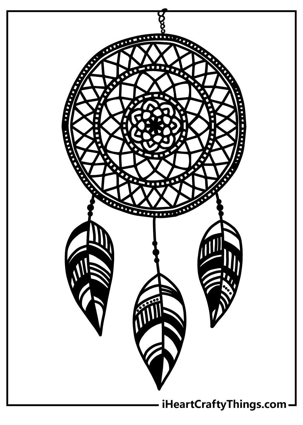 Dream catcher coloring pages free printables