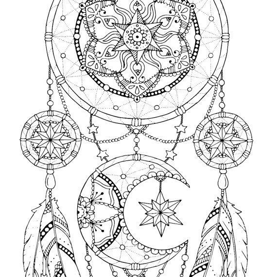 Free printable coloring pages for adults only dream catchers dream catcher coloring pages art projects for adults coloring pages