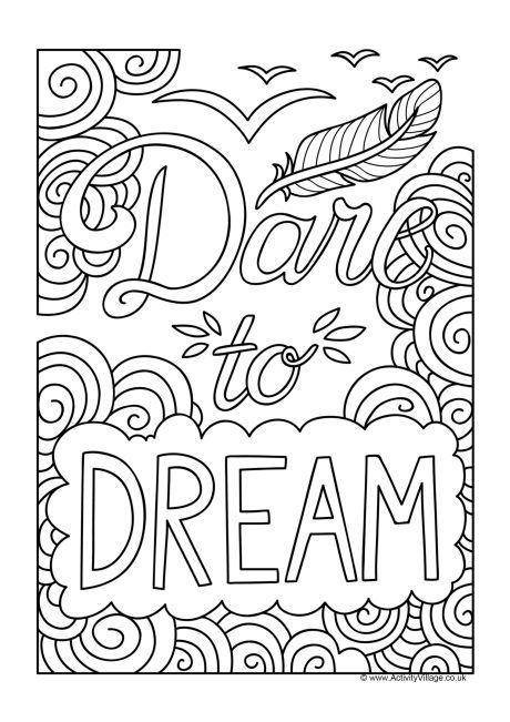 Dare to dream louring page quote loring pages love loring pages louring pages