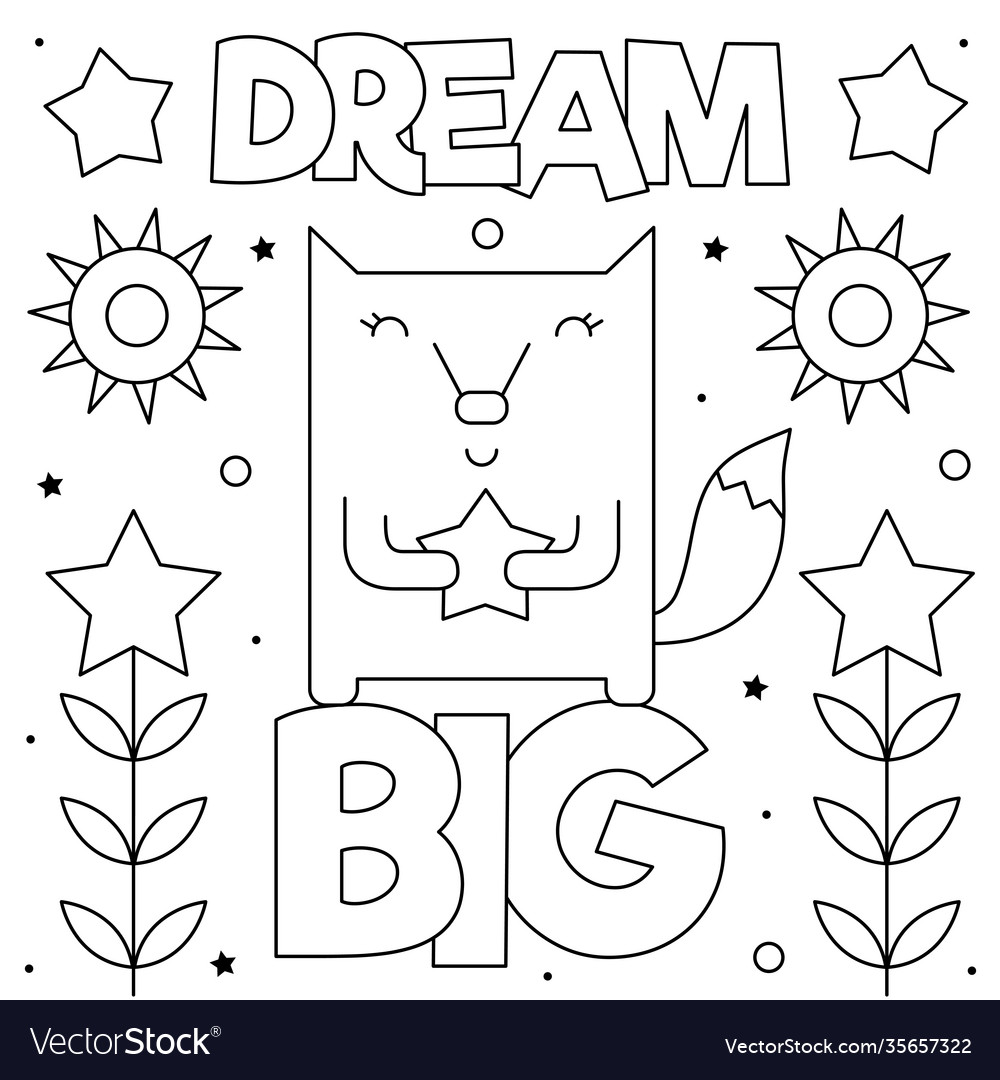 Dream big coloring page royalty free vector image