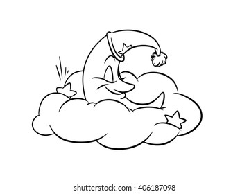 Sun between two clouds cloudscape hand stock vector royalty free