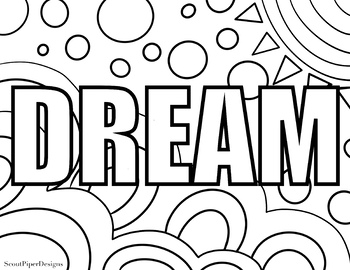 Dream coloring page by scoutpiperdesigns tpt