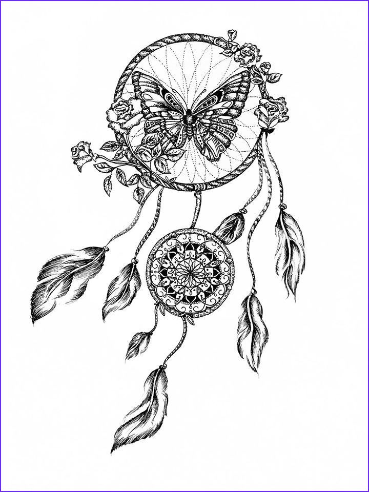 Best dreamcatcher coloring pages for adults images on traumfãnger tattoo traumfãnger tattoo design federtattoos