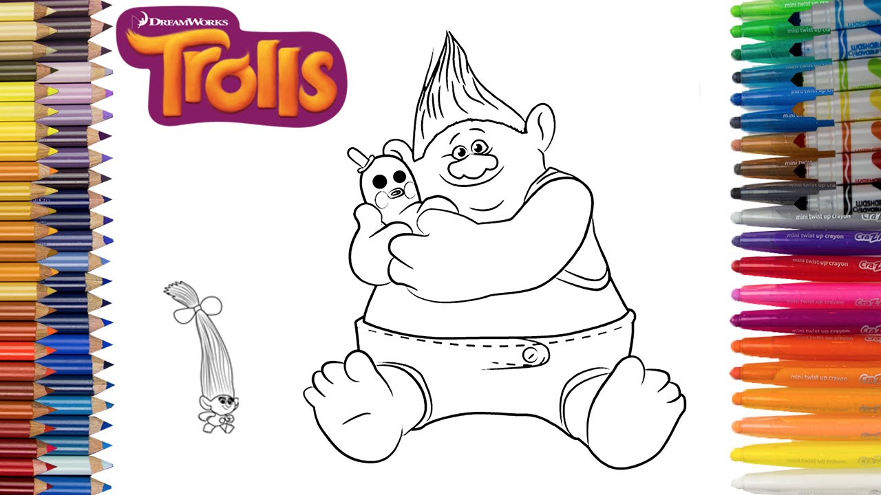 Coloring pages dreamworks trolls coloring book videos for children
