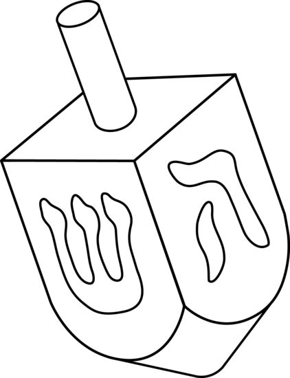 Dreidel colorable line art
