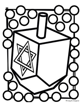 Hanukkah coloring dauber pages menorah dreidel latkes jelly donut