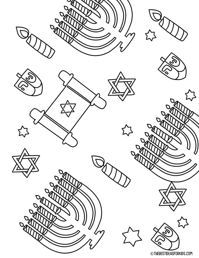 Hanukkah coloring pages free printables