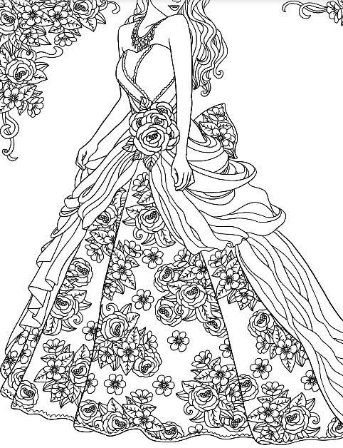 Ball gown to color with colormatters app fashion coloring book colorful fashion coloring pages for girls