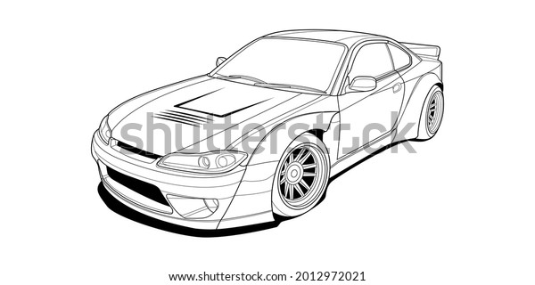 Racing car coloring over royalty