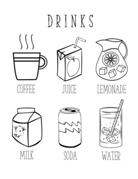 Drinks coloring page by carolines corner tpt