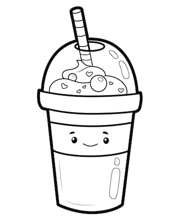 Premium vector coloring book or page for kids drink black and white vector illustration