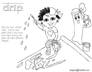 Coloring page drip painting and jackson pollack sophie and sadie