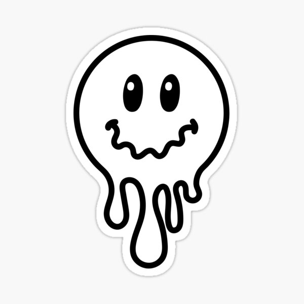 Droopy smiley face sticker for sale by aalyra and ella