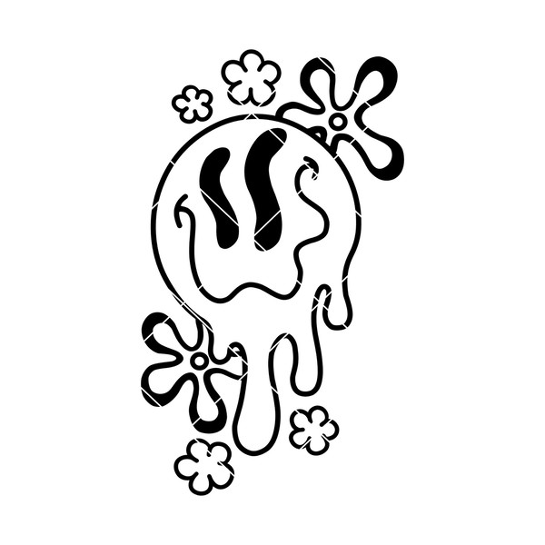 Melty smiley svg smiley face svg drippy smiley svg