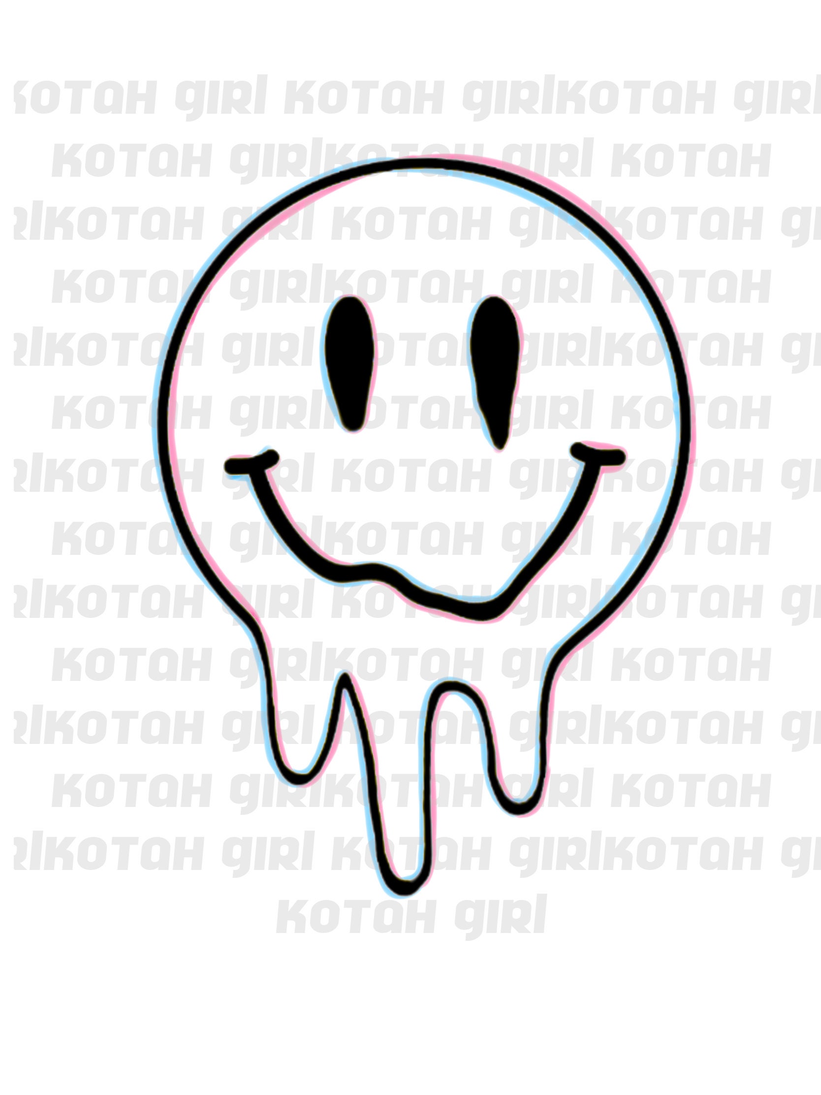 Drippy smiley face svg cute trendy digital download happy face smile png instant download cricut cameo silhouette file clip art