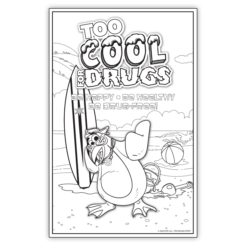 Too cool for drugs coloring poster prevention treatment resources