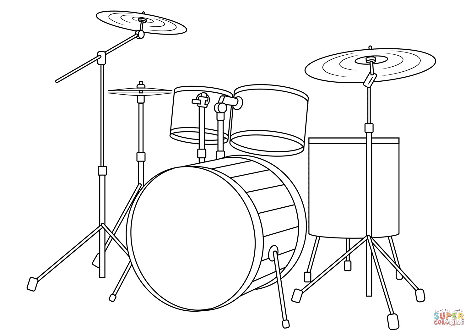 Drum kit coloring page free printable coloring pages