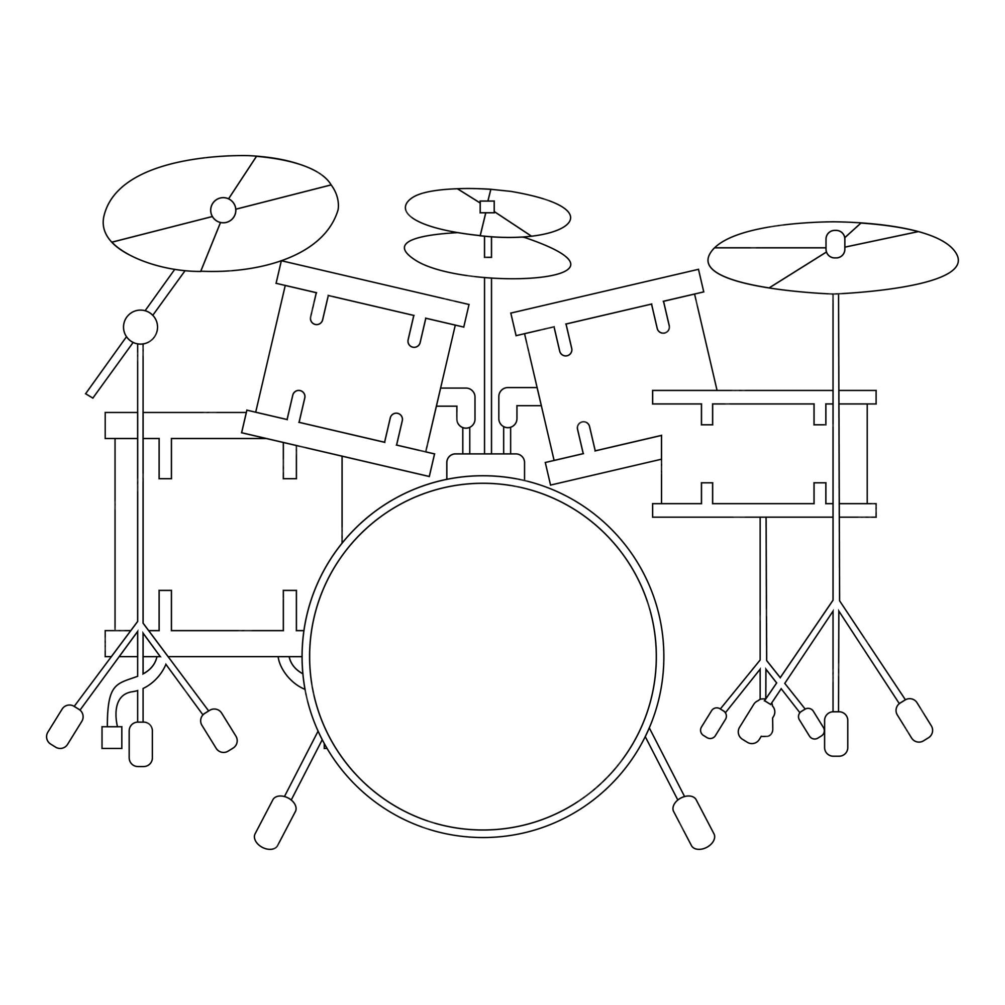 Premium vector coloring pages drums