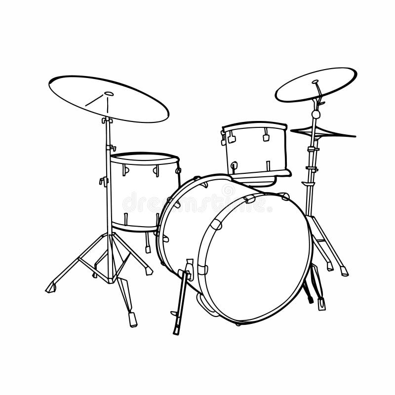 Drum set coloring stock illustrations â drum set coloring stock illustrations vectors clipart