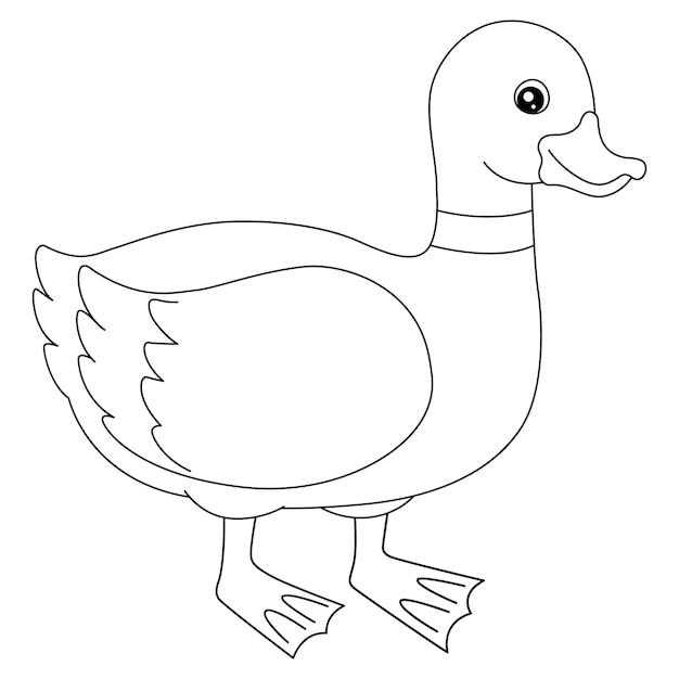Premium vector a cute and funny coloring page of a duck provides hours of coloring fun for children to color this page is very easy suitable for little kids and toddlers
