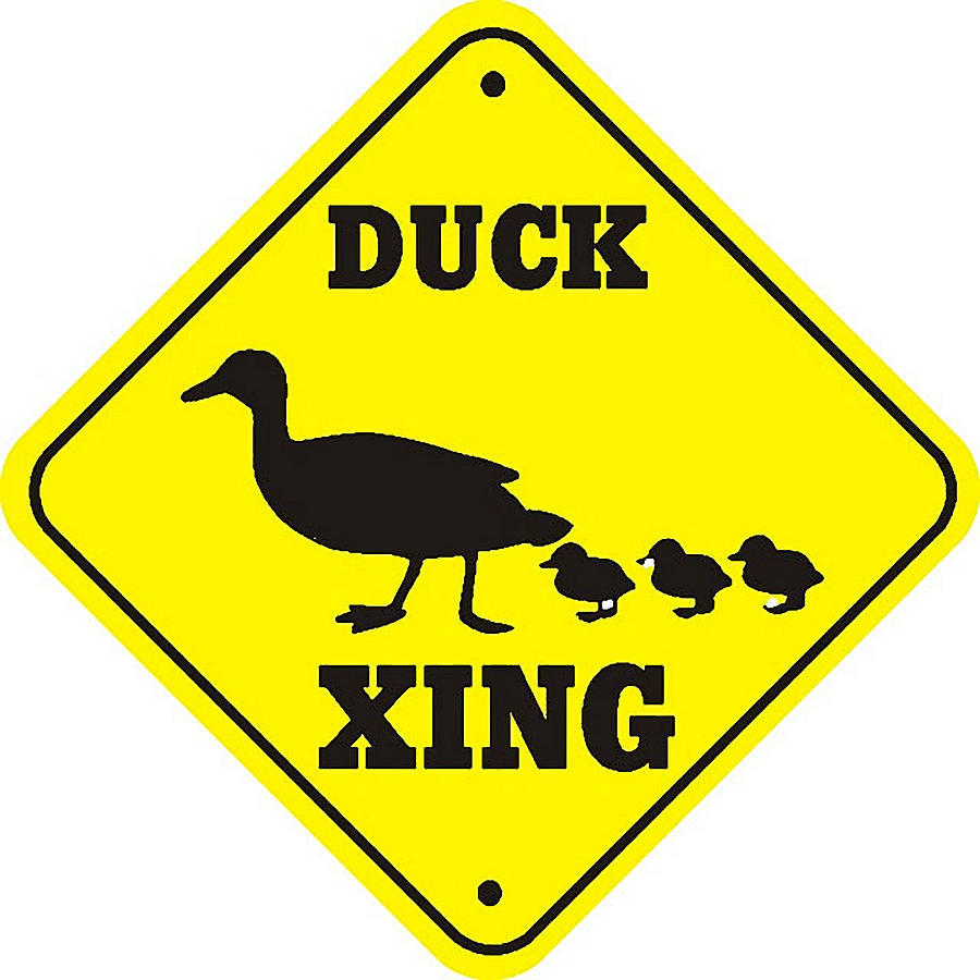 Duck crossing sign digital art by marvin blaine