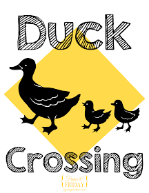 Duck crossing printable sign duck cartoon duck rubber duck