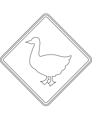 Duck crossing sign in the usa coloring page free printable coloring pages