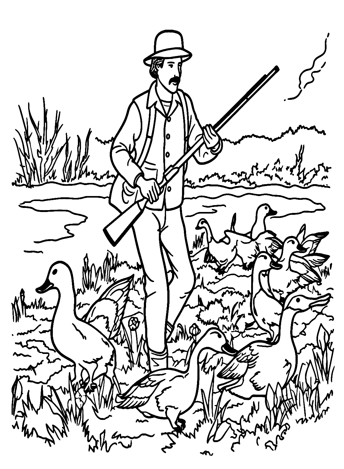 Hunting coloring pages printable for free download