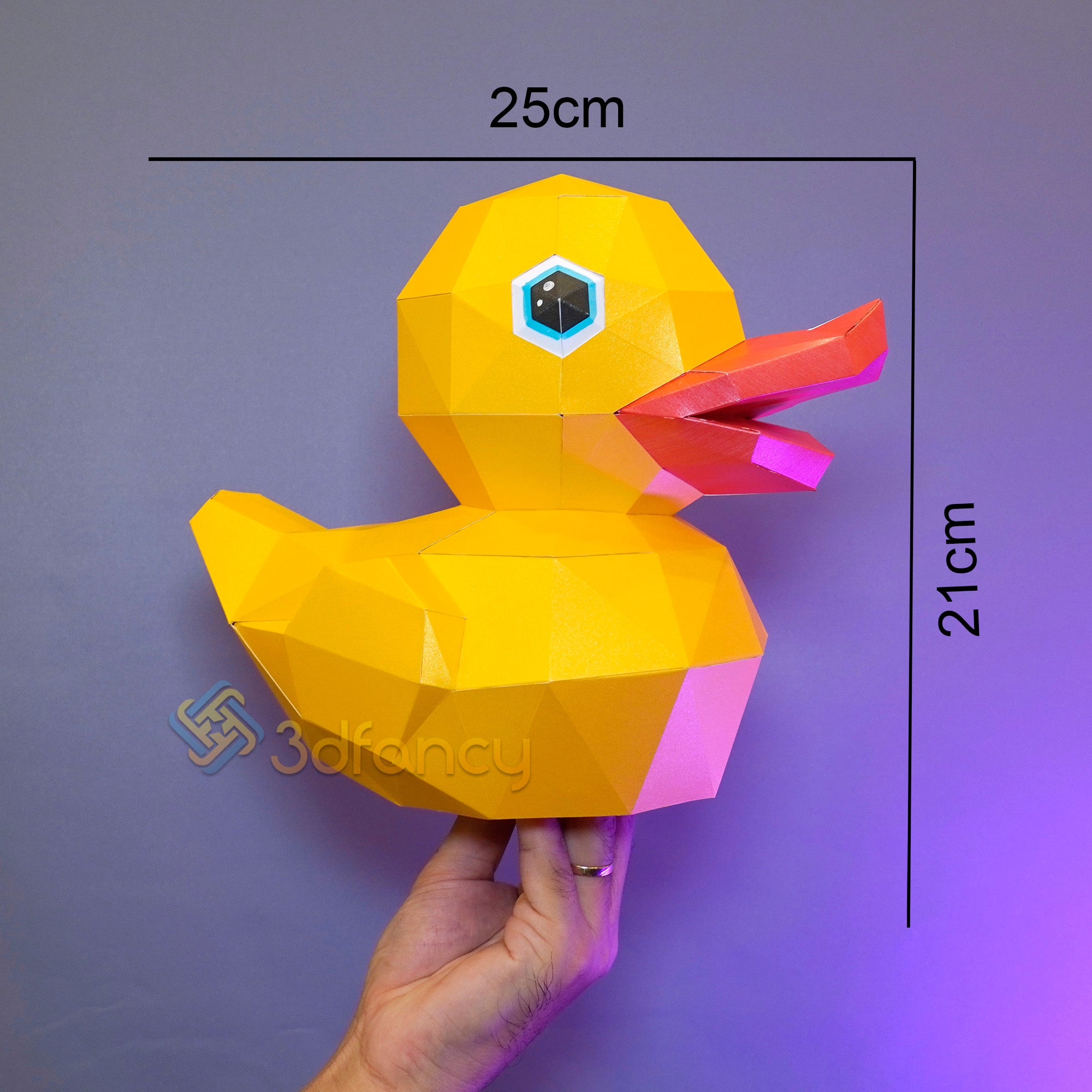 Duck paper craft low poly animals model