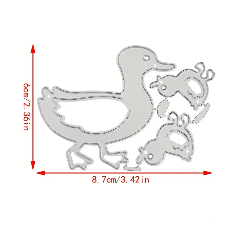 Mother duck with two ducklings metal cutting dies paper craft stamping die