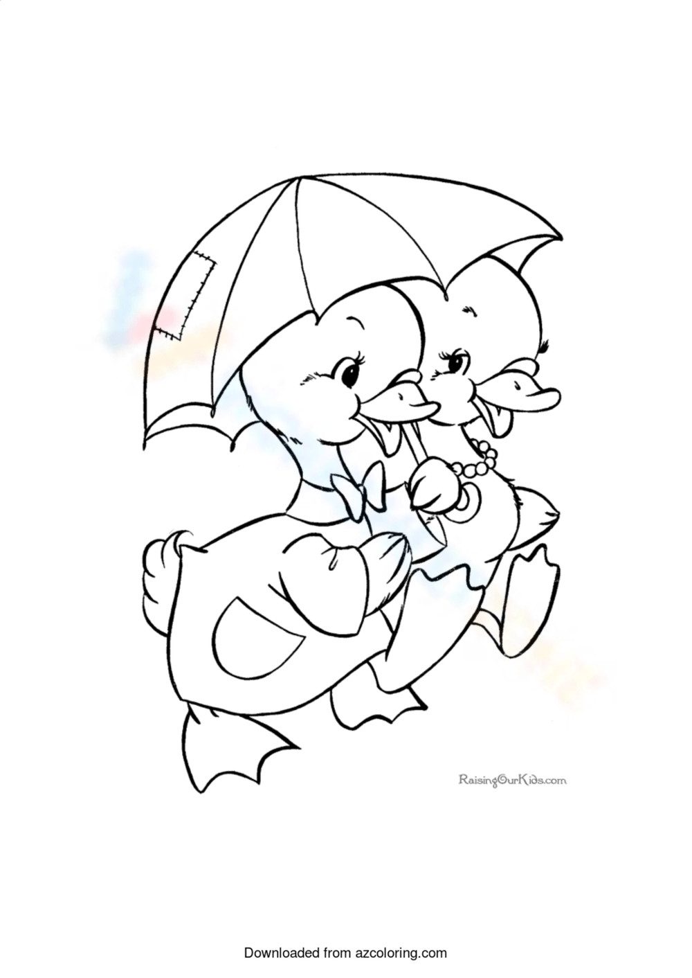 Ducks and umbrella worksheet