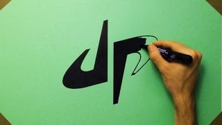 How to draw dp dude perfect logo on green paper fan art