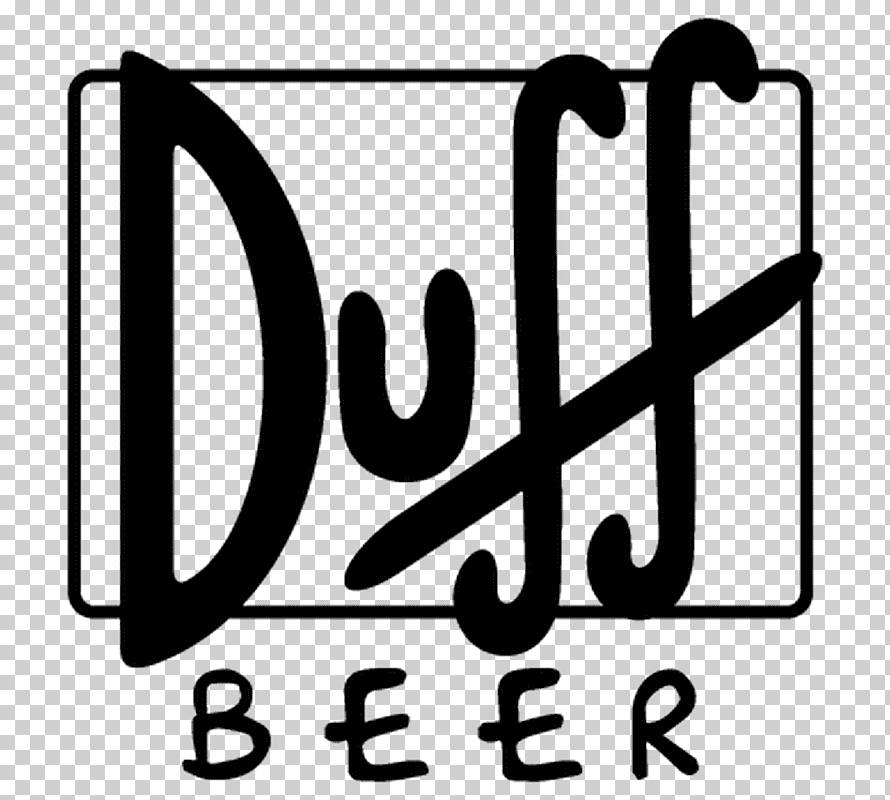 Duff beer logo duff beer homer simpson duffman ale decal text logo monochrome png the duff duff beer beer logo