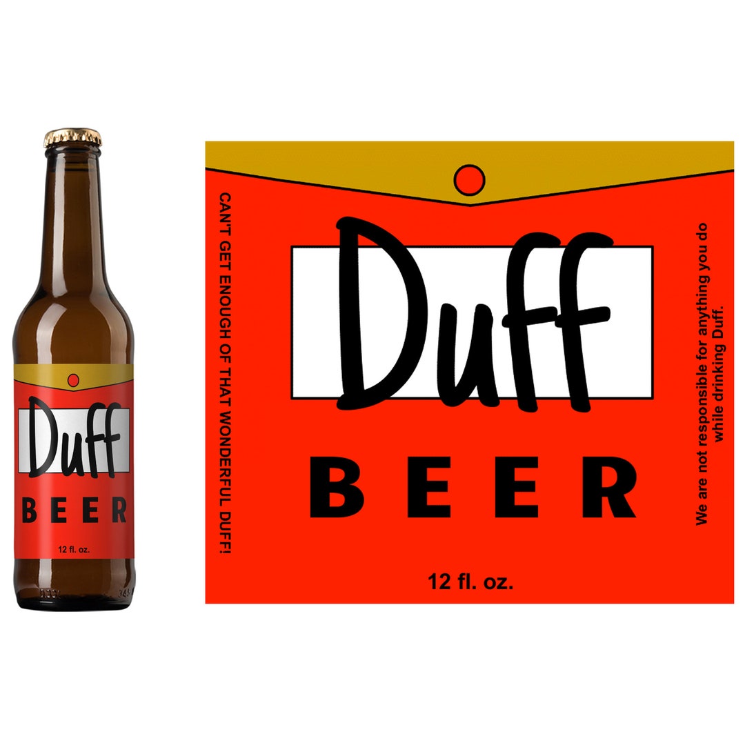 Duff beer label simpsons beer label home brew beer label funny beer label