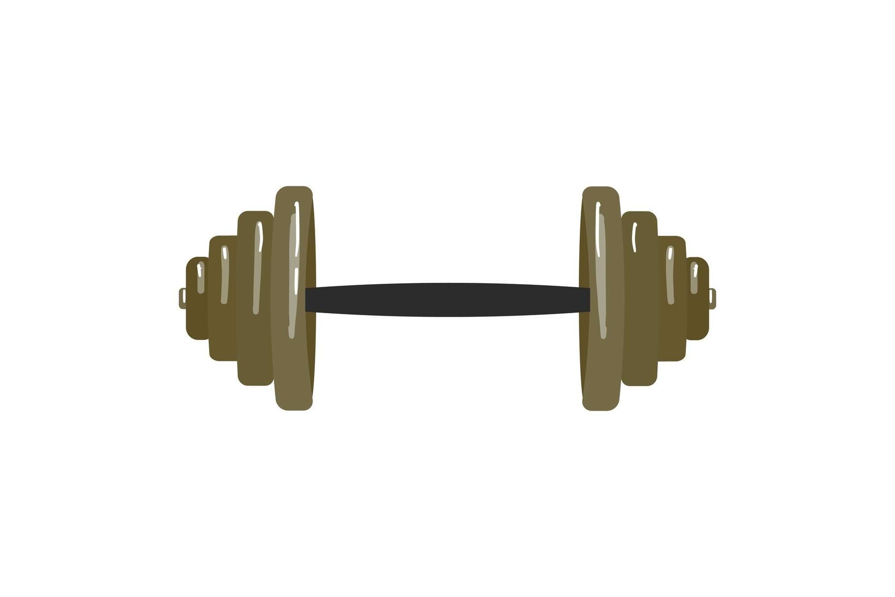Gym barbell icon cartoon vector dumbbell equipment