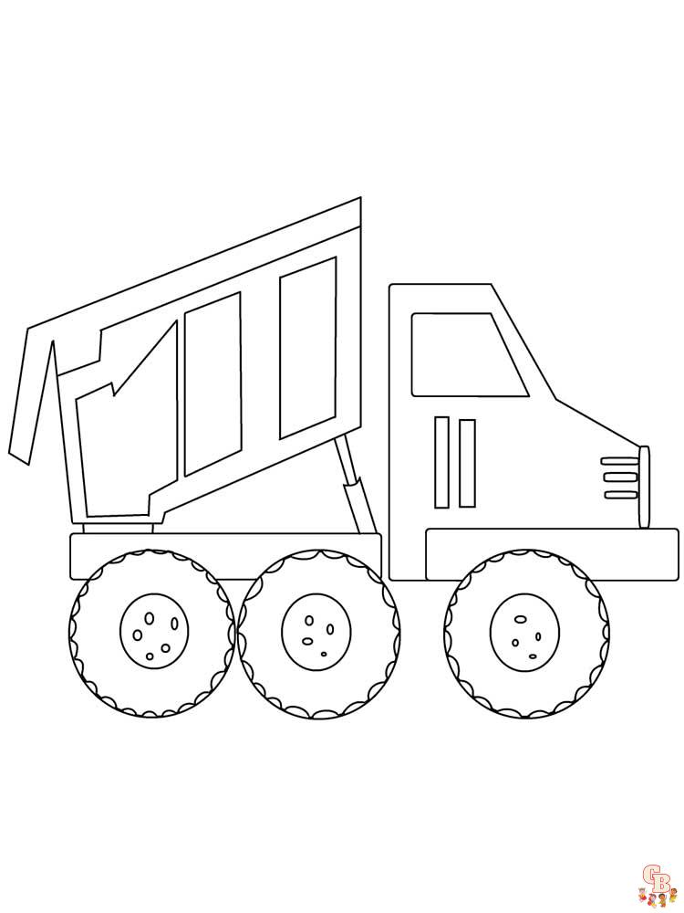 Best dump truck coloring pages easy