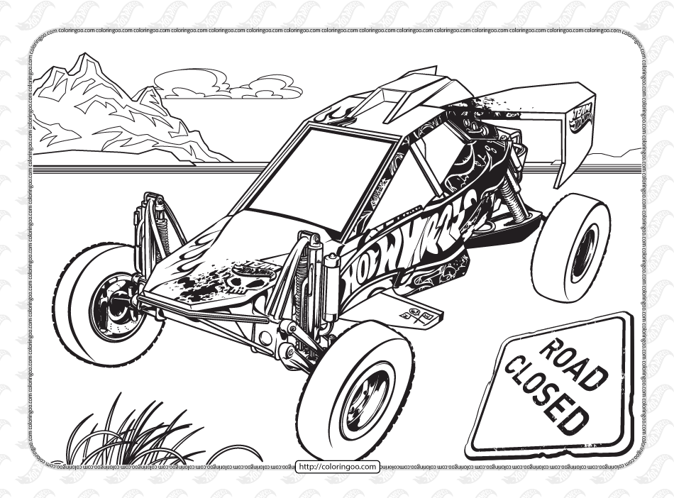Free printables hot wheels coloring sheet