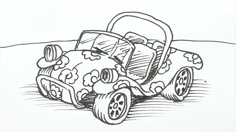 How to draw a dune buggy