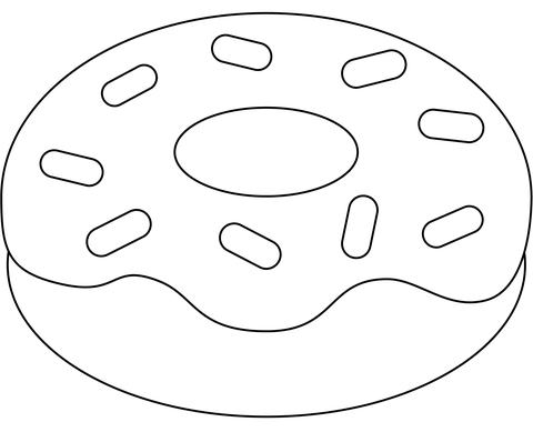 Doughnut emoji coloring page free printable coloring pages