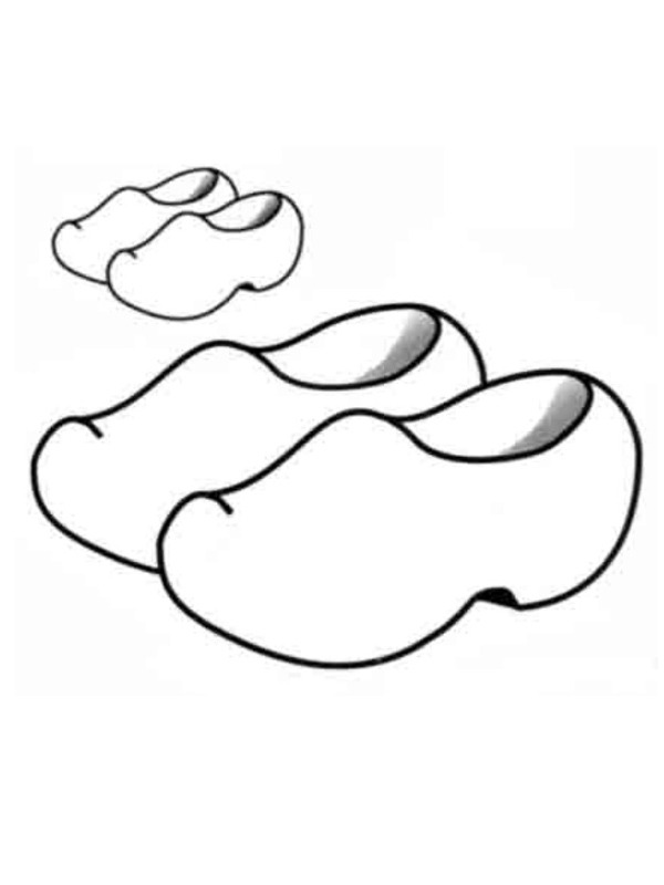 Wooden shoes coloring page