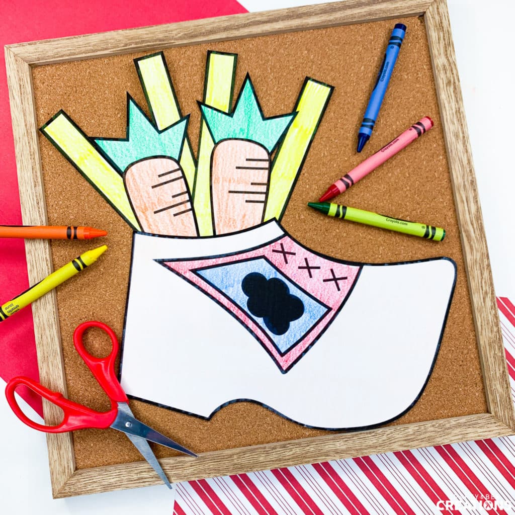 A wooden shoe craft to celebrate christmas in the netherlands