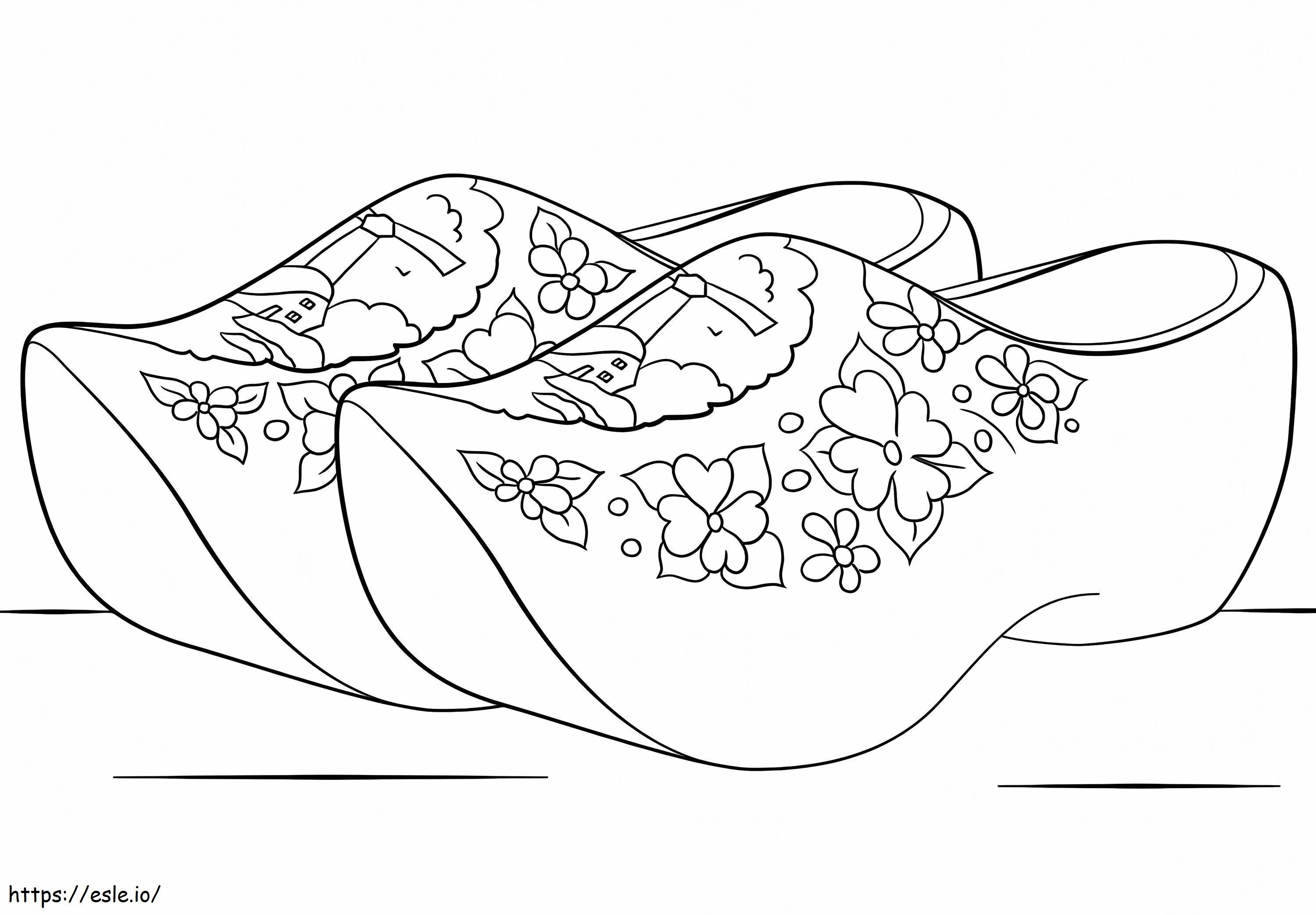 Dutch clogs coloring page