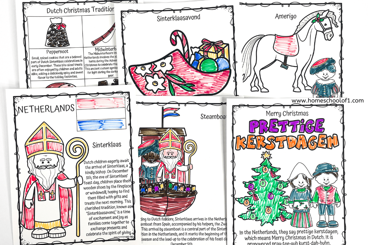 Free christmas in the netherlands worksheets